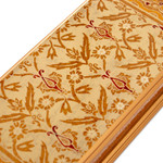 Reverse-painted glass decorative box, 'Golden Colonial Elegance' - Gold-Tone Reverse-Painted Glass Decorative Box from Peru