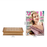 Reverse-painted glass decorative box, 'Golden Colonial Elegance' - Gold-Tone Reverse-Painted Glass Decorative Box from Peru