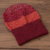 100% alpaca hat, 'Diamond of the Andes' - Diamond Motif Knit 100% Alpaca Hat in Red from Peru (image 2b) thumbail