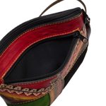 Leather sling, 'Cusco Traveler' - Llama-Themed Multicolored Leather Sling from Peru