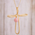 Gold plated opal pendant necklace, 'Cross of Gold' - 24k Gold Plated Opal Cross Necklace from Peru (image 2) thumbail