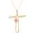 Gold plated opal pendant necklace, 'Cross of Gold' - 24k Gold Plated Opal Cross Necklace from Peru (image 2c) thumbail