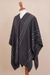 Men's alpaca blend poncho, 'Chic Andes in Graphite' - Men's Alpaca Blend Poncho in Graphite from Peru
