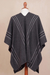 Men's alpaca blend poncho, 'Chic Andes in Graphite' - Men's Alpaca Blend Poncho in Graphite from Peru (image 2c) thumbail