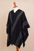 Men's alpaca blend poncho, 'Chic Andes in Black' - Men's Alpaca Blend Poncho in Black from Peru (image 2b) thumbail