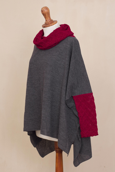 Alpaca blend pullover, 'Beautiful Warmth in Graphite' - Knit Alpaca Blend Pullover in Graphite from Peru