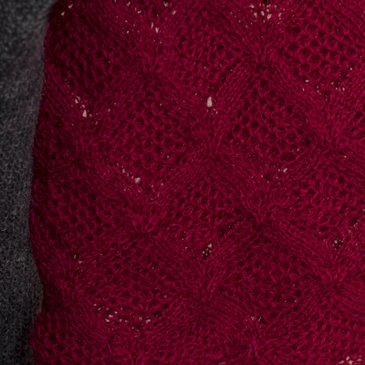 Pullover aus Alpaka-Mischung - Strickpullover aus Alpaka-Mischung in Graphit aus Peru