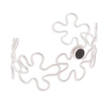 Onyx cuff bracelet, 'Abstract Blooms' - Modern Onyx Cuff Bracelet Crafted in Peru