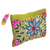 Alpaca clutch, 'Floral Flourish' - Embroidered Floral Alpaca Clutch in Warm Olive from Peru (image 2c) thumbail