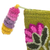 Alpaca clutch, 'Floral Flourish' - Embroidered Floral Alpaca Clutch in Warm Olive from Peru