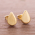 Gold plated sterling silver stud earrings, 'Little Drops of Light' - Drop-Shaped Gold Plated Sterling Silver Stud Earrings (image 2) thumbail