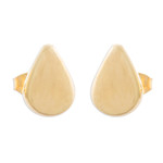 Gold plated sterling silver stud earrings, 'Little Drops of Light' - Drop-Shaped Gold Plated Sterling Silver Stud Earrings