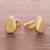 Gold plated sterling silver stud earrings, 'Little Drops of Light' - Drop-Shaped Gold Plated Sterling Silver Stud Earrings (image 2b) thumbail