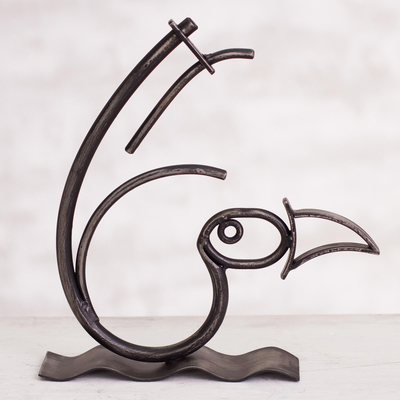Steel sculpture, 'Abstract Bird' - Modern Abstract Steel Bird Sculpture from Peru