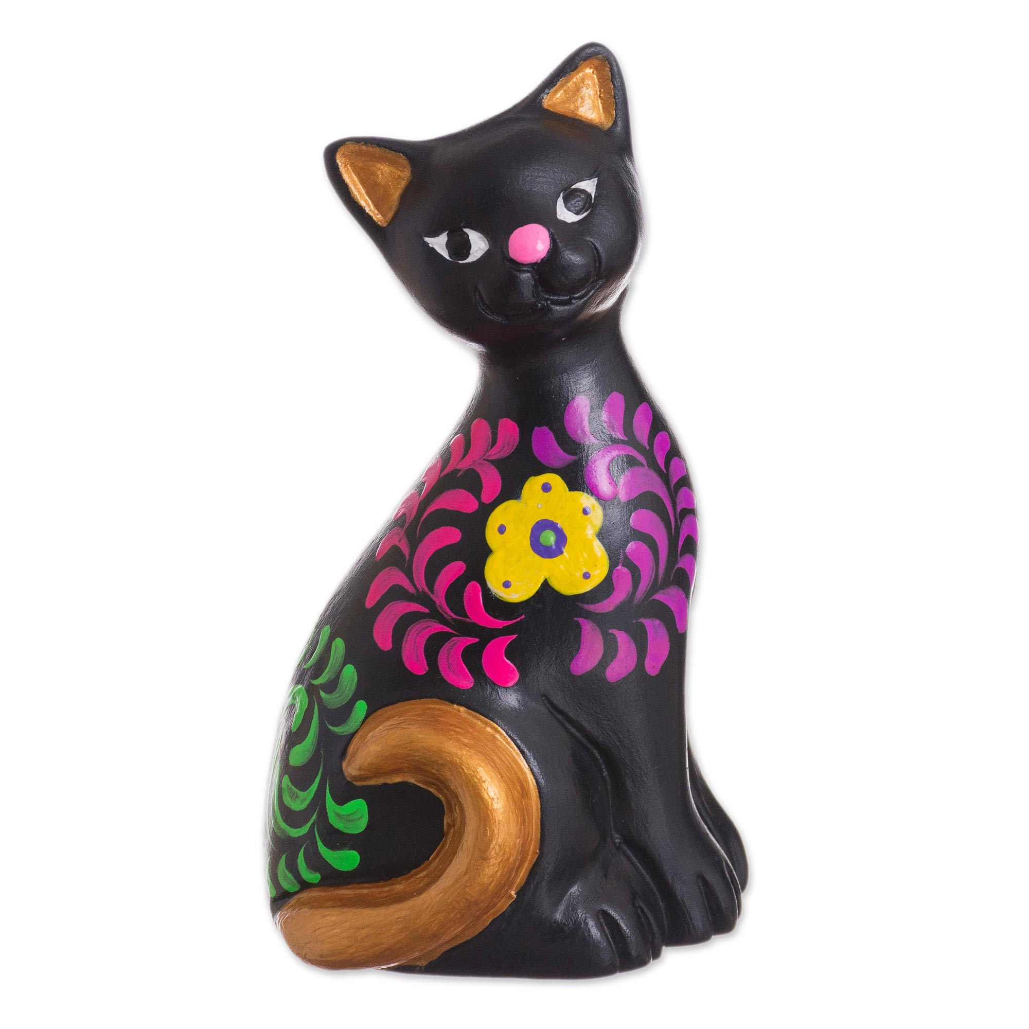 purple cat figurine