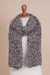 100% alpaca scarf, 'Winter Heather' - Knit Heathered 100% Alpaca Wrap Scarf from Peru (image 2b) thumbail