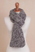 100% alpaca scarf, 'Winter Heather' - Knit Heathered 100% Alpaca Wrap Scarf from Peru (image 2c) thumbail