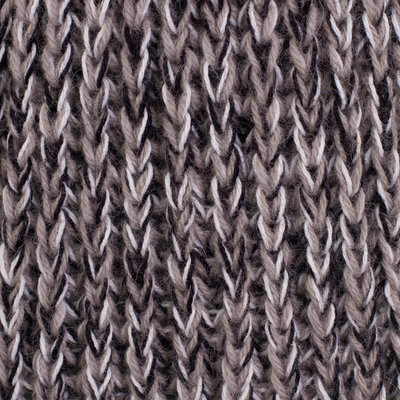 100% alpaca scarf, 'Winter Heather' - Knit Heathered 100% Alpaca Wrap Scarf from Peru