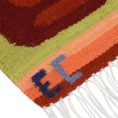 Manteles individuales de lana (juego de 4) - Manteles individuales de lana con motivos de loros de Perú (juego de 4)