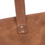 Leather tote, 'Sepia Waves' - Handcrafted Leather Tote in Sepia from Peru