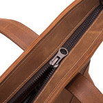 Leather tote, 'Sepia Waves' - Handcrafted Leather Tote in Sepia from Peru