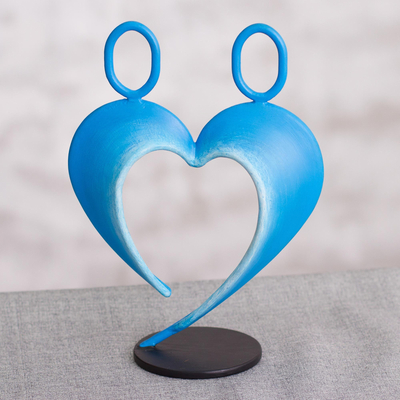 Steel sculpture, Our Heart in Blue