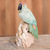 Gemstone sculpture, 'Watchful Parrot' - Gemstone Parrot Sculpture in Green from Peru (image 2) thumbail