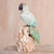 Gemstone sculpture, 'Watchful Parrot' - Gemstone Parrot Sculpture in Green from Peru (image 2b) thumbail