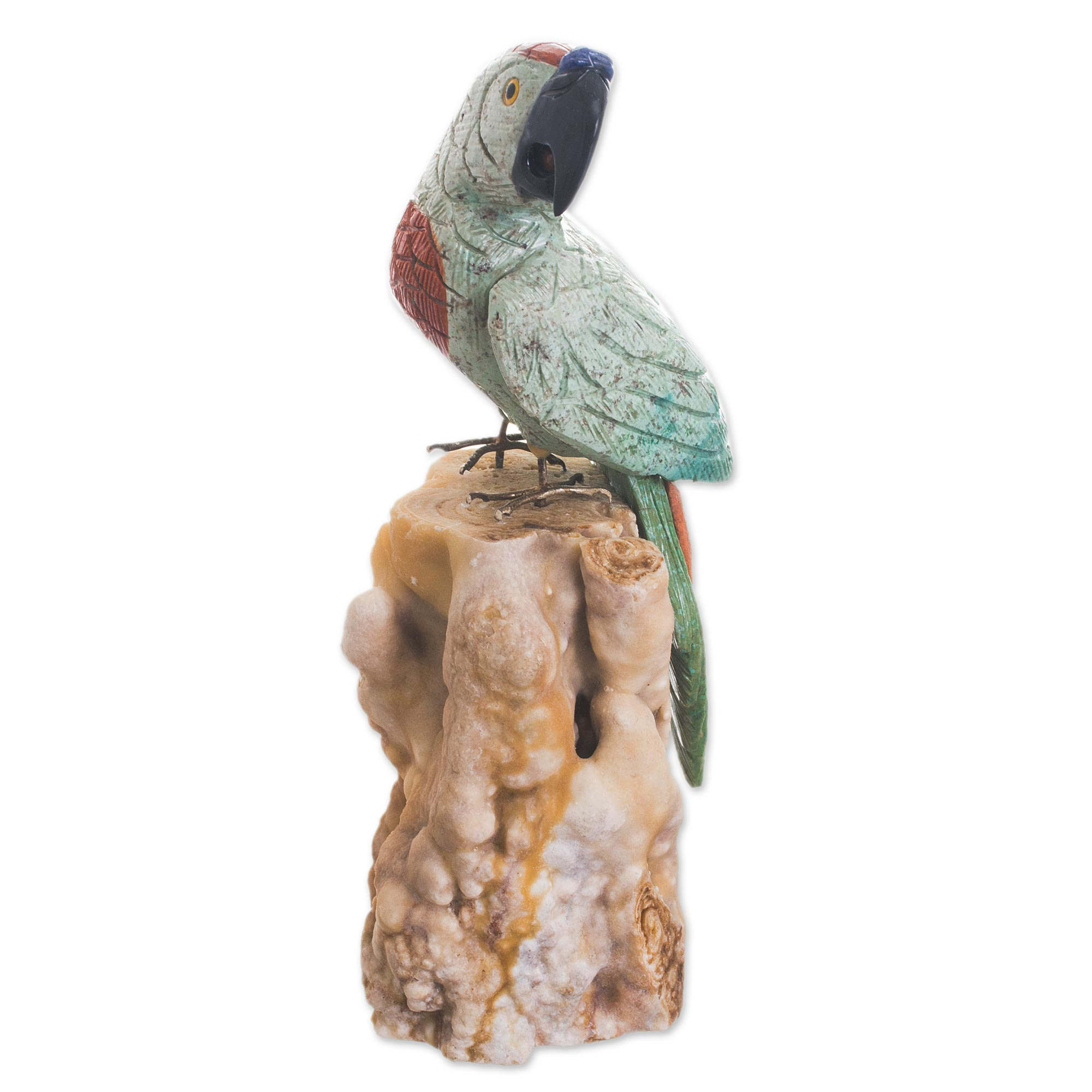 UNICEF Market | Gemstone Parrot Sculpture in Green from Peru - Watchful ...