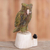 Gemstone sculpture, 'Verdant Owl' - Gemstone Owl Sculpture in Green from Peru thumbail