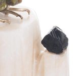 Gemstone sculpture, 'Verdant Owl' - Gemstone Owl Sculpture in Green from Peru