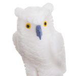 Gemstone sculpture, 'White Owl' - Gemstone Owl Sculpture in White from Peru