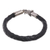 Men's leather braided bracelet, 'Mythical Dragon in Black' - Men's Dragon-Themed Leather Braided Bracelet in Black thumbail