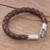 Men's leather braided bracelet, 'Mythical Dragon in Brown' - Men's Dragon-Themed Leather Braided Bracelet in Brown (image 2b) thumbail