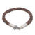 Men's leather braided bracelet, 'Mythical Dragon in Brown' - Men's Dragon-Themed Leather Braided Bracelet in Brown (image 2d) thumbail