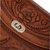 Leather sling, 'Rosy Style' - Rose Motif Adjustable Leather Sling from Peru (image 2e) thumbail