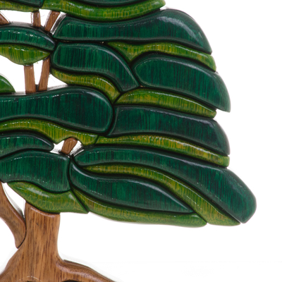 Wood sculpture, 'Old Oak Tree' - Wood Oak Tree Sculpture Crafted in Peru