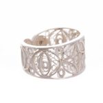 Sterling silver filigree band ring, 'Lunar Effect' - Sterling Silver Filigree Band Ring from Peru