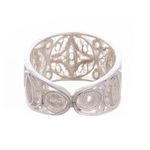 Sterling silver filigree band ring, 'Lunar Effect' - Sterling Silver Filigree Band Ring from Peru
