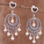 Rose quartz chandelier earrings, 'Heart Festival' - Rose Quartz Chandelier Earrings Crafted in Peru (image 2) thumbail