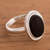 Onyx cocktail ring, 'Black Classic' - Artisan Crafted Oval Onyx Cocktail Ring from Peru (image 2b) thumbail
