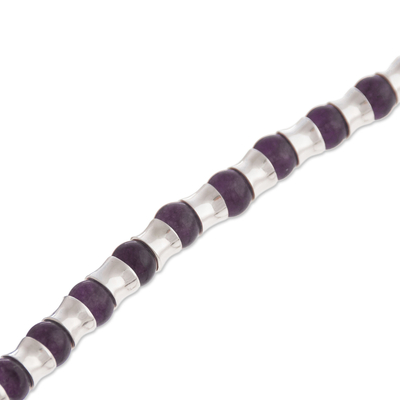 Amethyst beaded bracelet, 'Passion of Peru in Purple' - Amethyst Beaded Bracelet Crafted in Peru