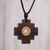 Collar con colgante de madera - Collar con colgante de madera de cruz chakana hecho a mano de Perú