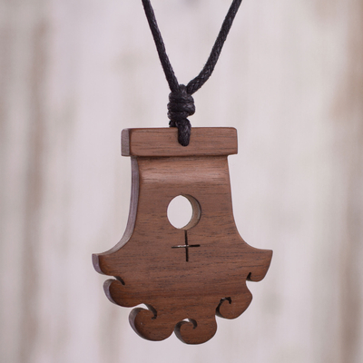 Wood pendant necklace, The Lady of Cao