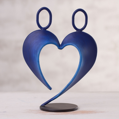 Steel sculpture, Our Heart in Dark Blue