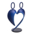 Steel sculpture, 'Our Heart in Dark Blue' - Abstract Steel Heart Sculpture in Dark Blue from Peru (image 2c) thumbail