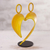 Steel sculpture, 'Our Heart in Yellow' - Abstract Steel Heart Sculpture in Yellow from Peru (image 2b) thumbail