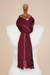 100% alpaca scarf, 'Andean Zigzag in Crimson' - Handwoven 100% Alpaca Wrap Scarf in Crimson from Peru (image 2c) thumbail