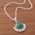 Chrysocolla pendant necklace, 'Bauble Delight' - Natural Chrysocolla Pendant Necklace from Peru (image 2b) thumbail