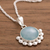 Opal pendant necklace, 'Bauble Delight' - Blue Opal Pendant Necklace from Peru (image 2b) thumbail
